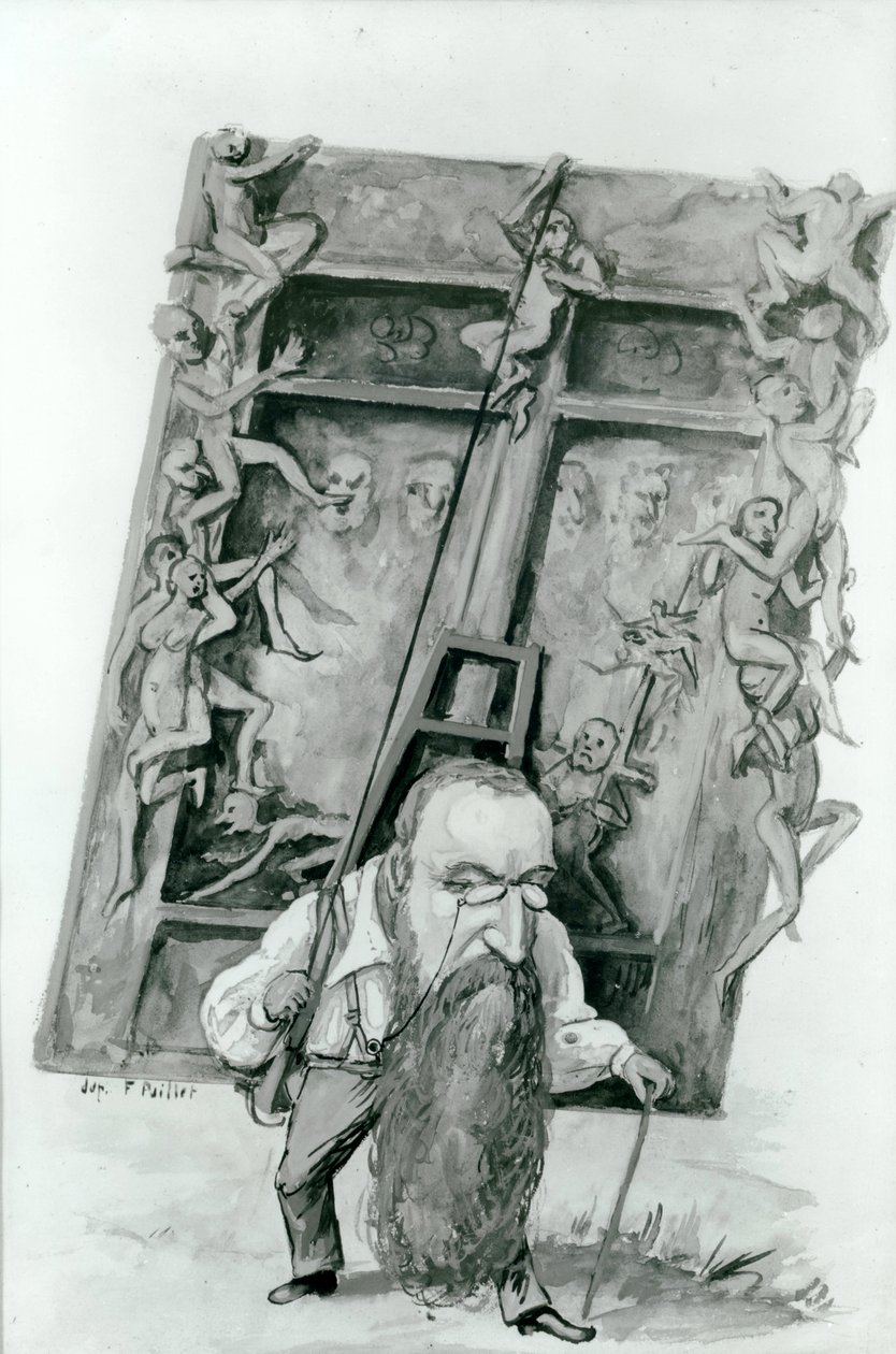 Porträtt av Auguste Rodin som bär helvetets portar (wc på papper) av Fernand Paillet