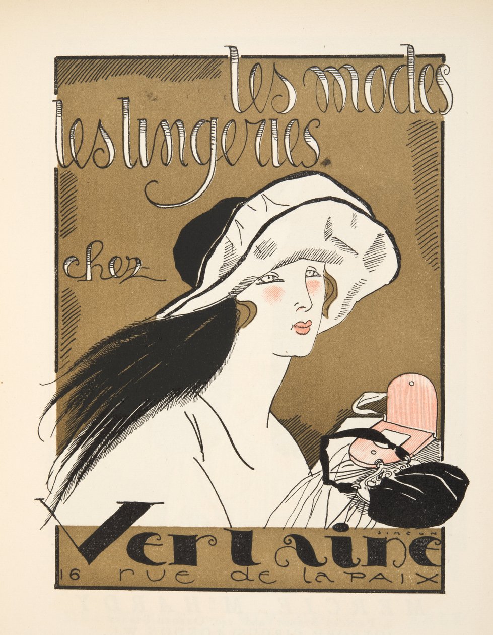 Annons för Verlaine, från Gazette de Bon Ton, pub. 1920 (stenciltryck) av Fernand Siméon