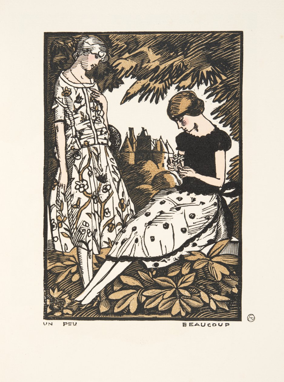 A Little, Many, from a Collection of Fashion Plates, 1920 (stenciltryck) av Fernand Siméon