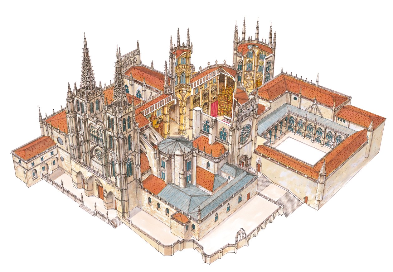 Burgos katedral. Spanien av Fernando Aznar Cenamor