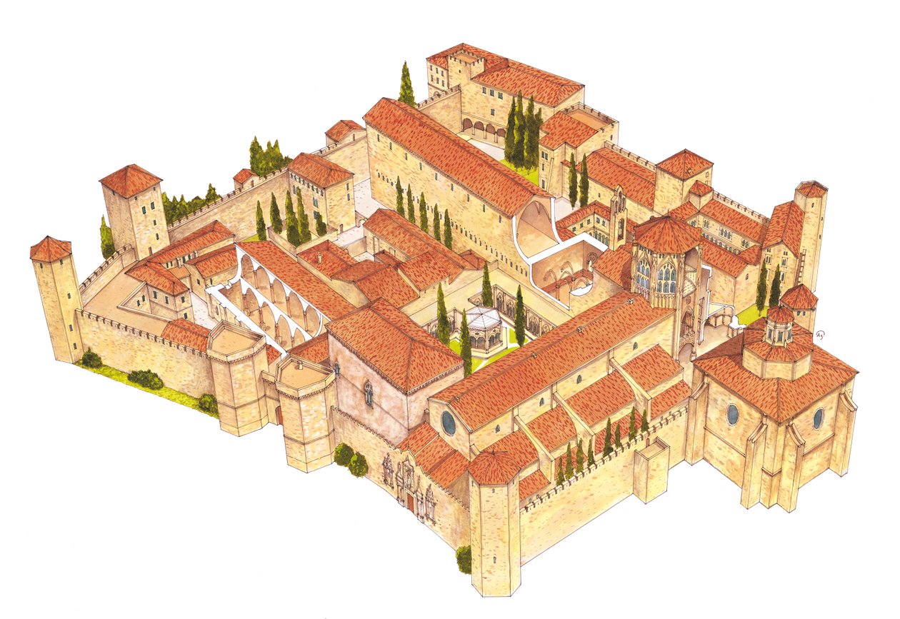 Poblet kloster. Katalonien, Spanien av Fernando Aznar Cenamor