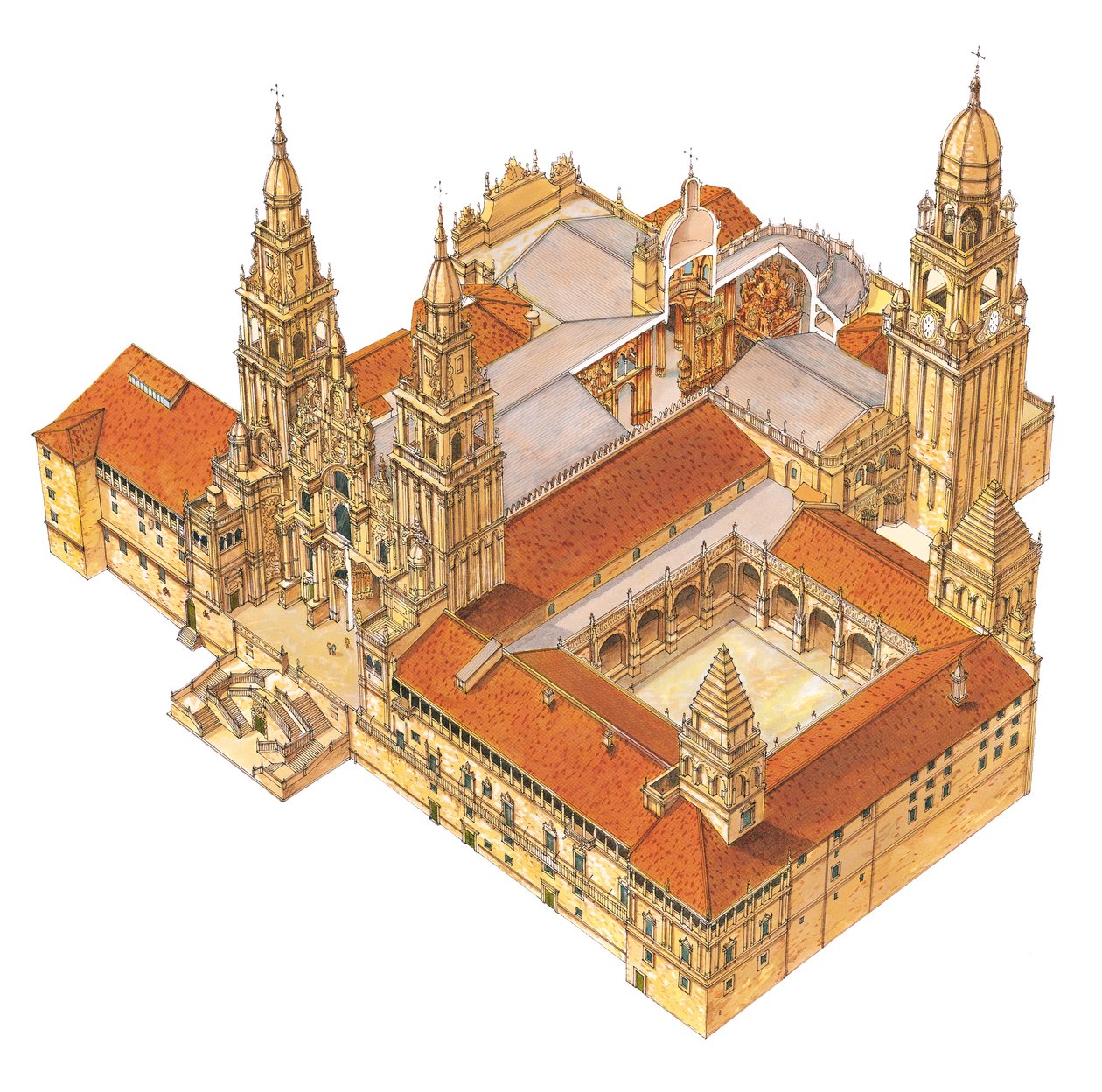 Santiago de Compostelas katedral. Spanien av Fernando Aznar Cenamor