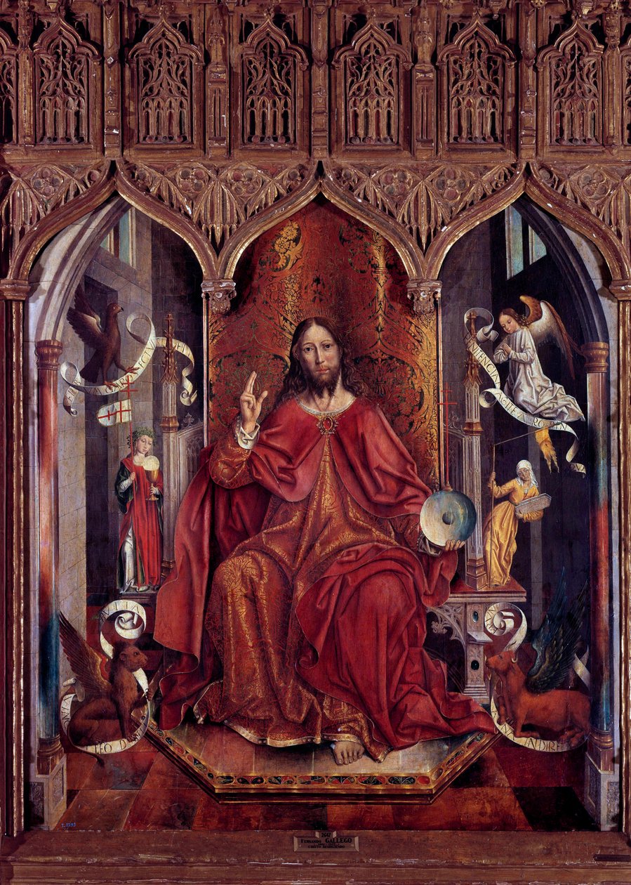 Kristusbänkande trämålning av Fernando Gallego (ca 1440-1507) 1400-talet sön. 1,69x1,32 m Madrid, Pradomuseet av Fernando Gallego