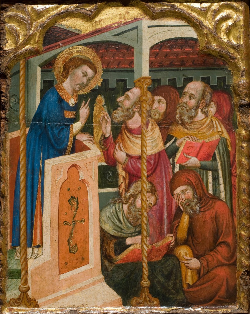 Sankt Stefans tvist med judarna, ca 1350 av Ferrer and Arnau Bassa,