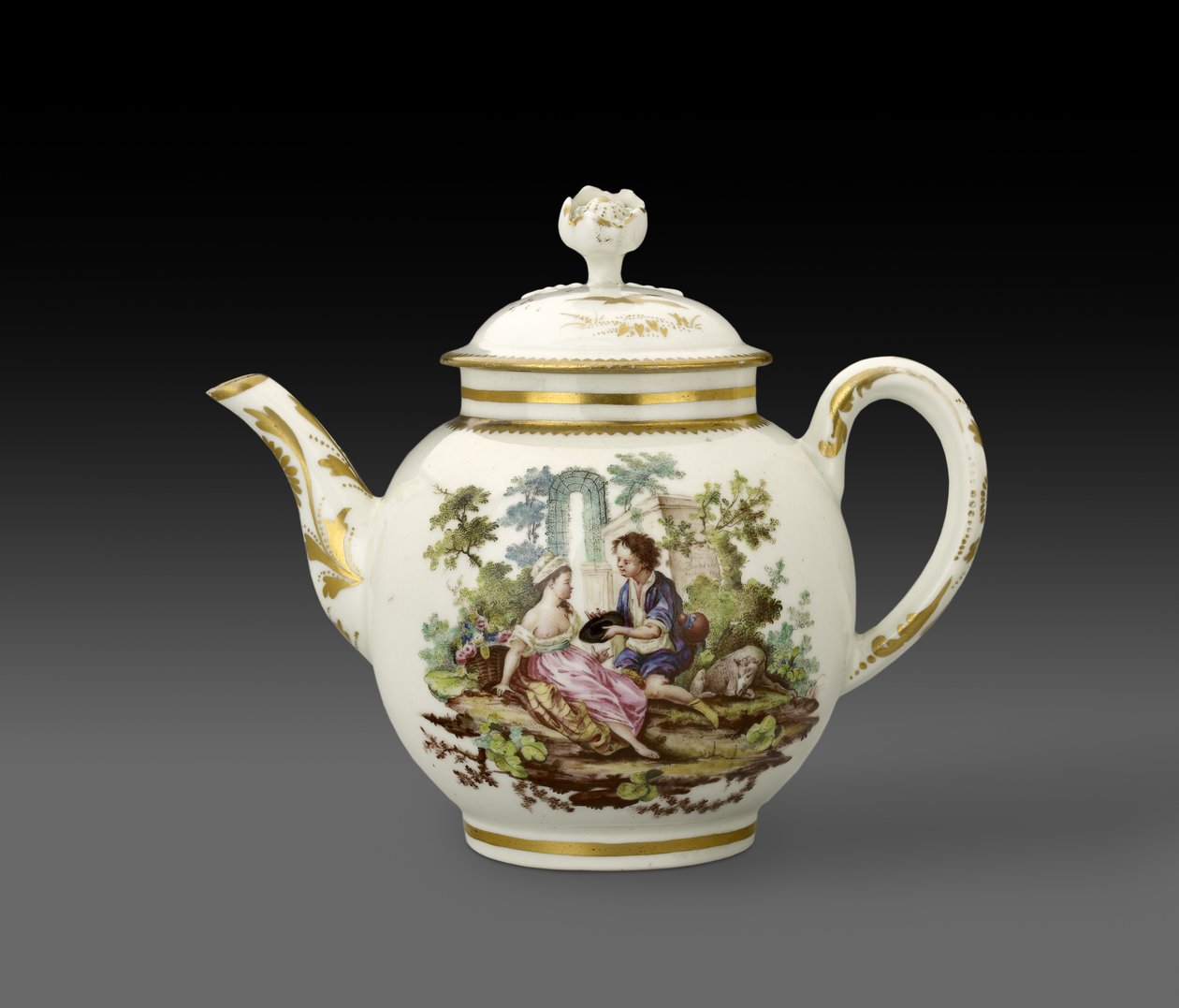 Tekanna med lock, 1772, Worcester Porcelain Factory (steatitporslin) av Fidelle Duvivier