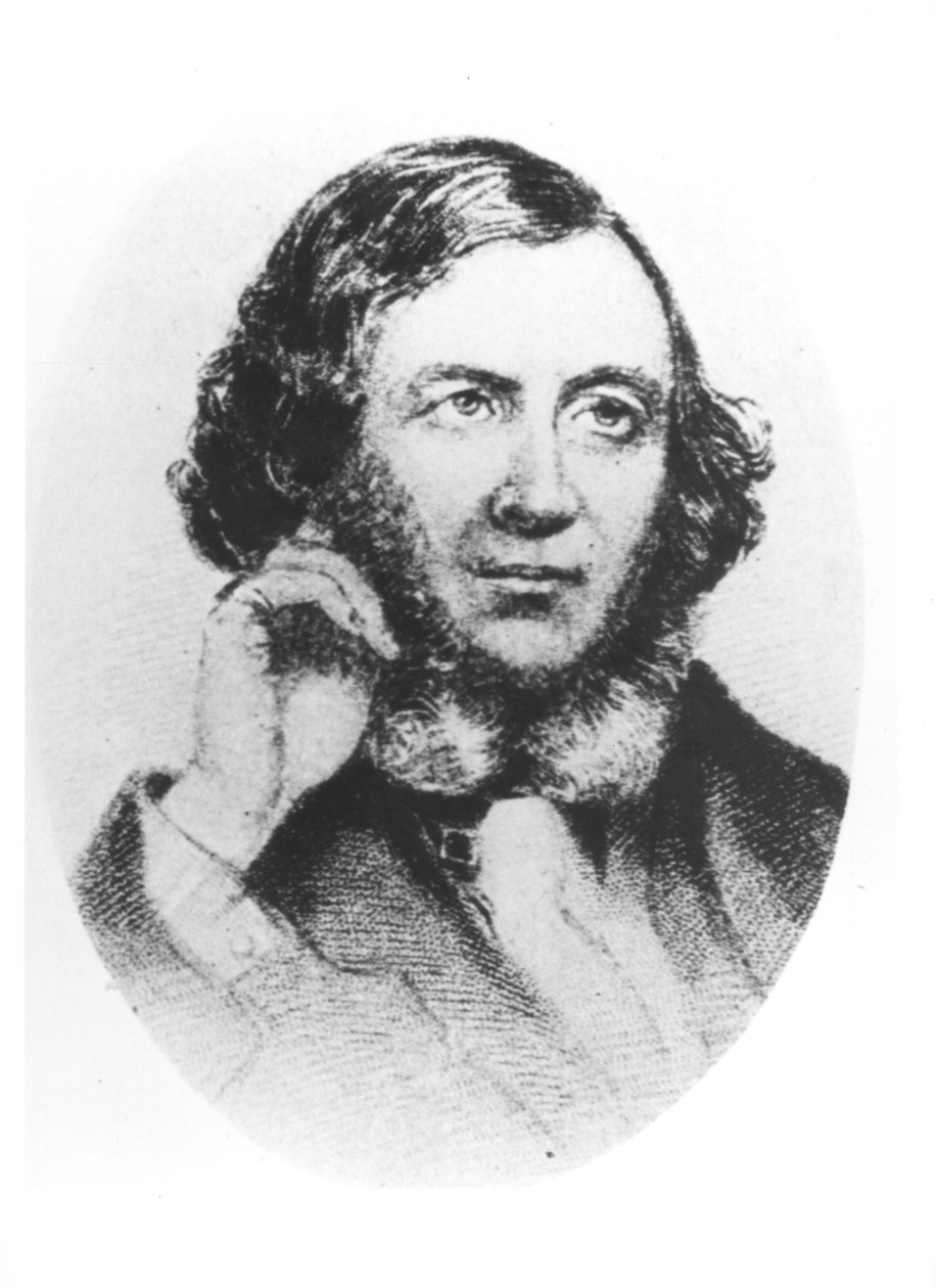 Porträtt av Robert Browning (1812-89) 1859 av Field Talfourd