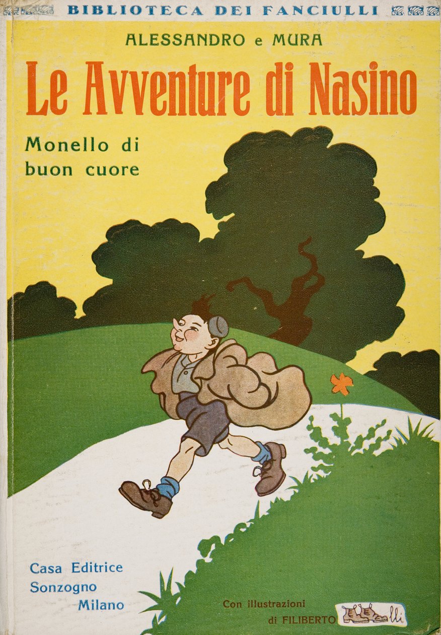 Framsidan av The Adventures of Nasino, Brat with a good heart av Alessandro e Mura, ca 1920 av Filiberto Scarpelli