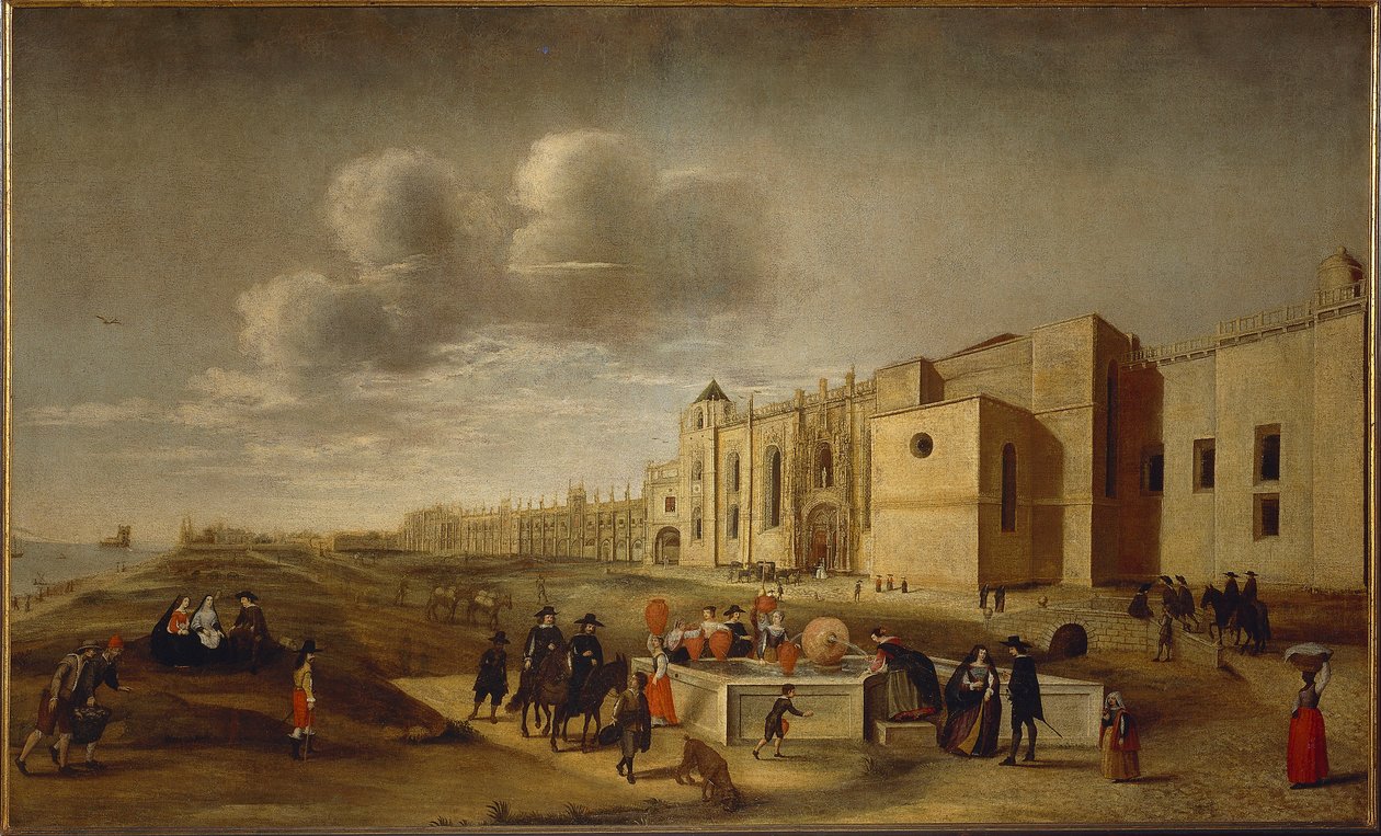 Panoramautsikt över Jeronimos-klostret och Belemtorget, Lissabon av Filipe Lobo