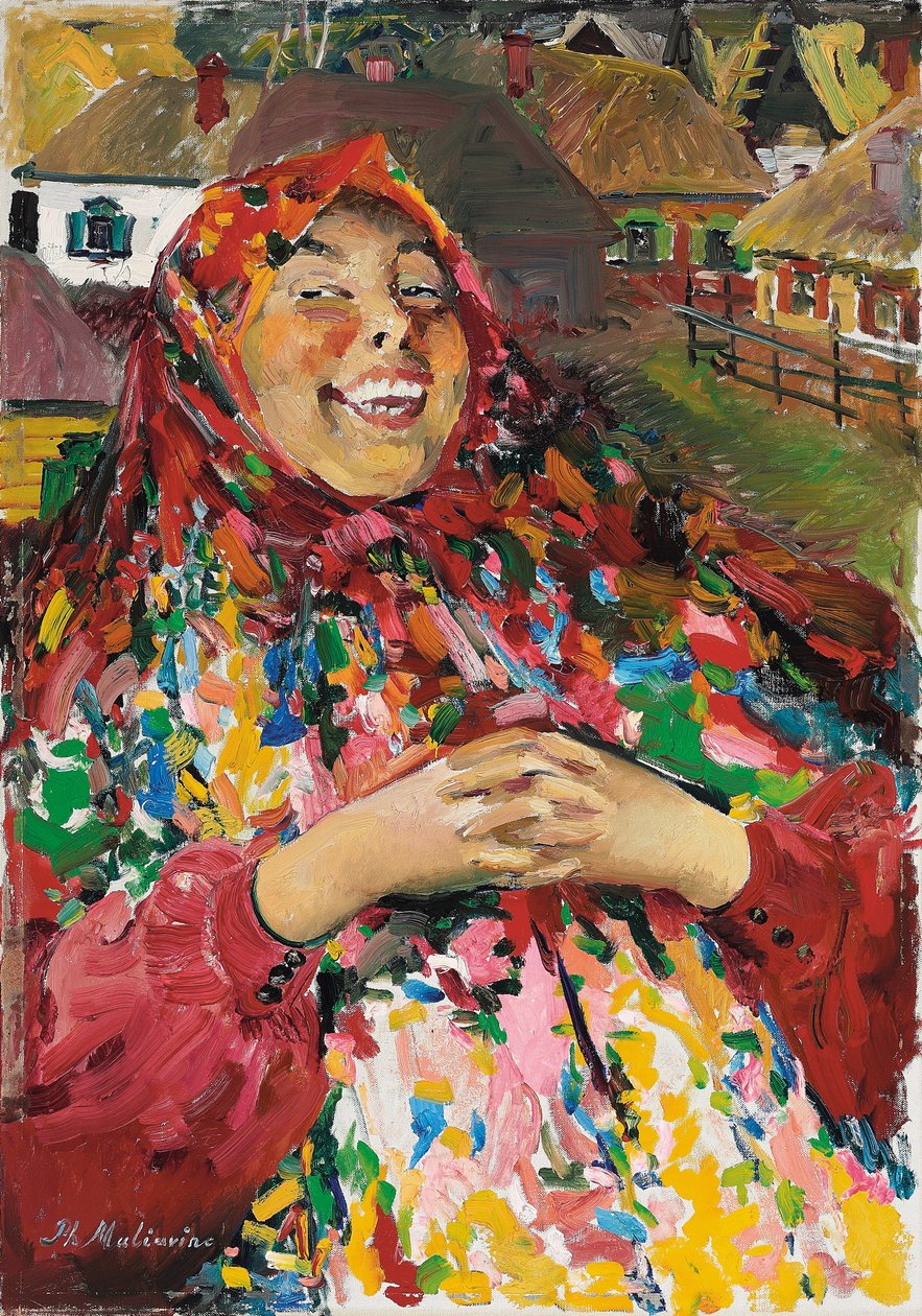 The Laughing Peasant (olja på duk) av Filipp Andreevich Maliavin
