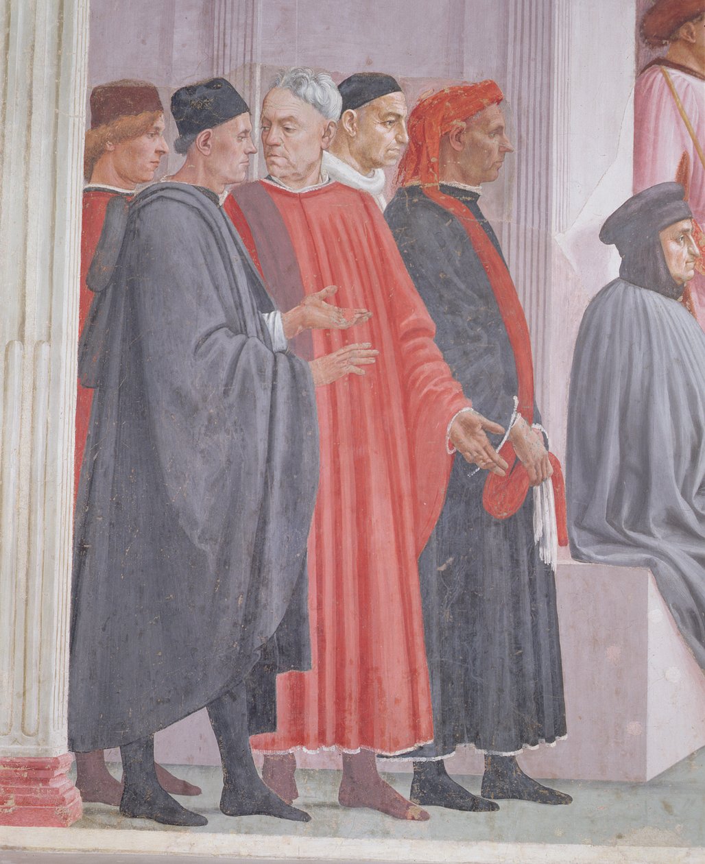 Detalj från Theophilus Sons uppfostran och St Peter Enthroned av Filippino Lippi