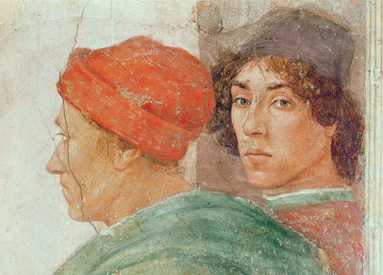 Detalj av tvisten med Simon Mago, ca 1484-85 (uppgift om 237996) av Filippino Lippi