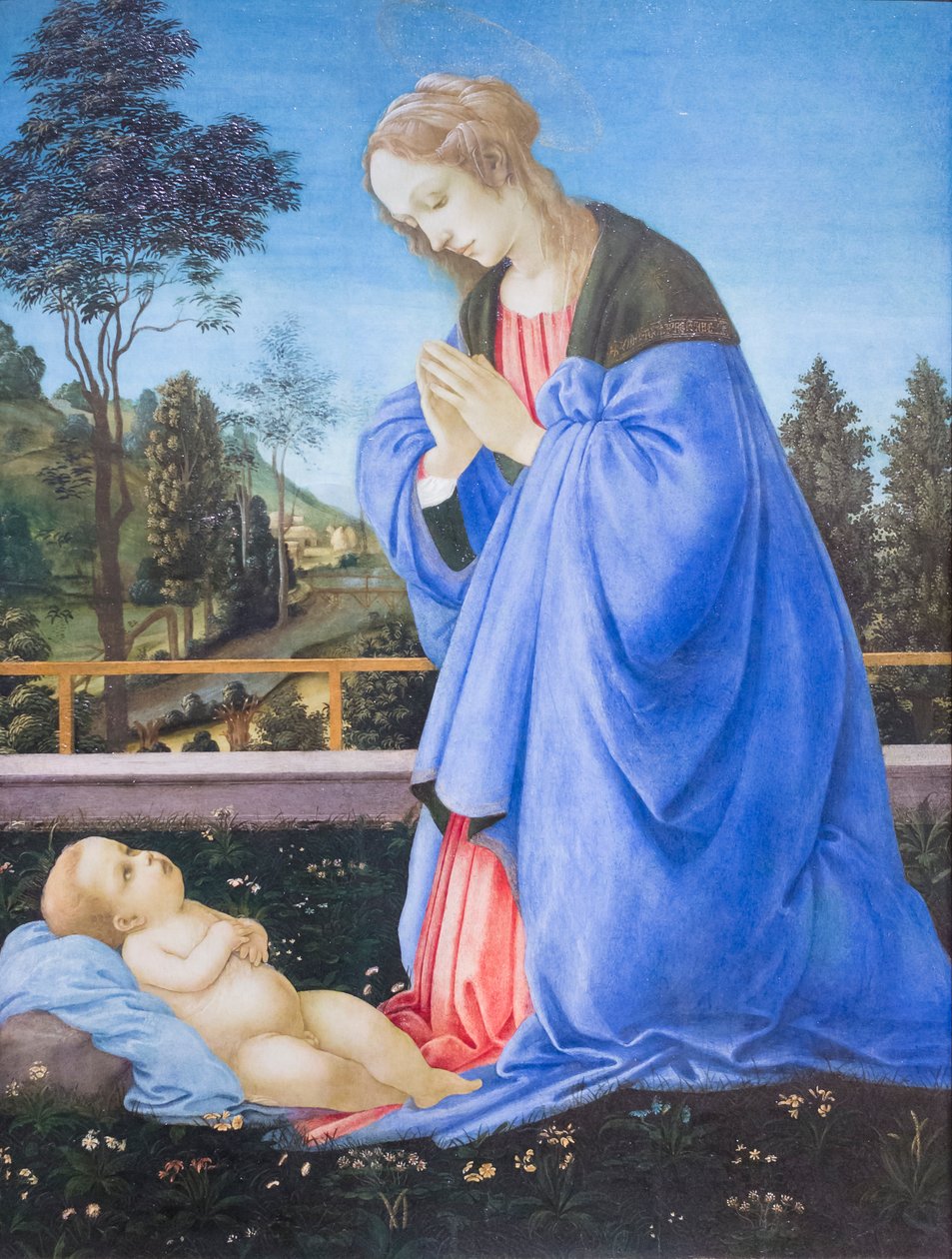 Tillbedjan av barnet av Filippino Lippi