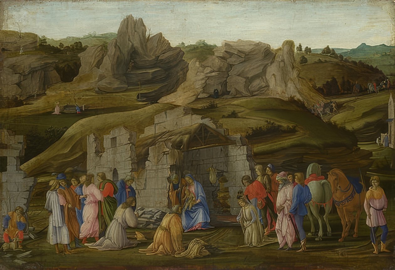 Tillbedjan av Magi. Omkring 1480 av Filippino Lippi