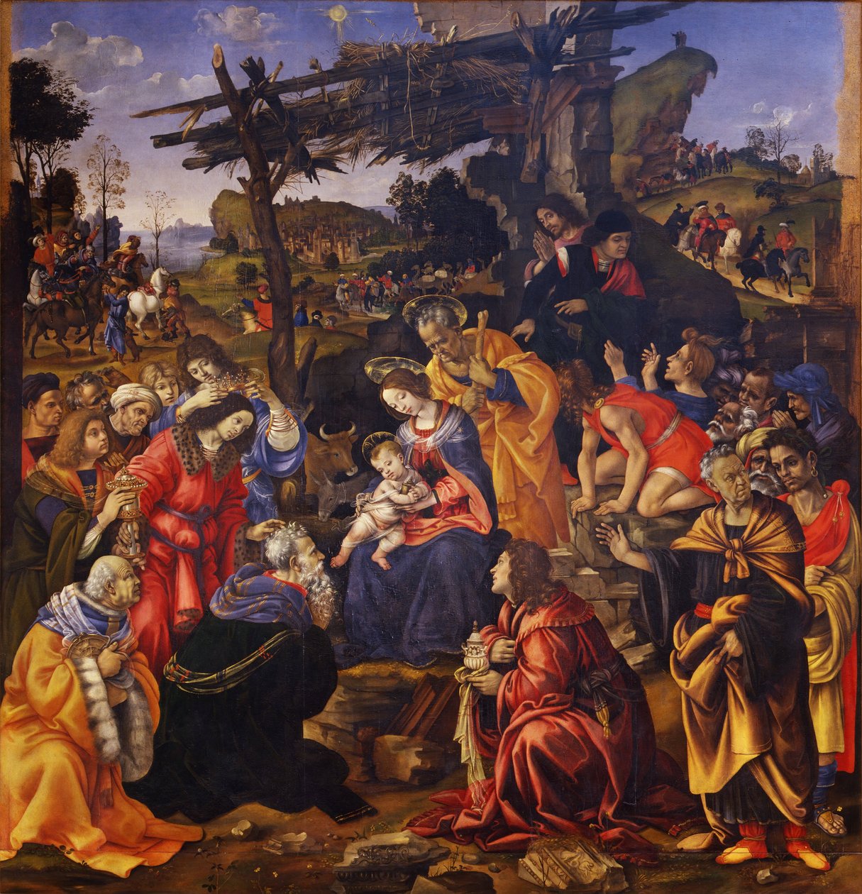 Italienska: De Heliga Trefaldigas tillbedjan De Heliga Trefaldigas tillbedjan av Filippino Lippi