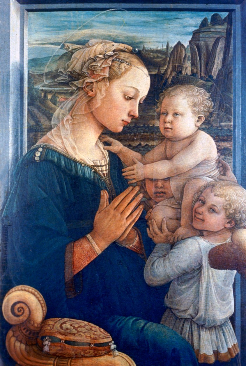 Madonna och barn med änglar, c1455 av Filippino Lippi
