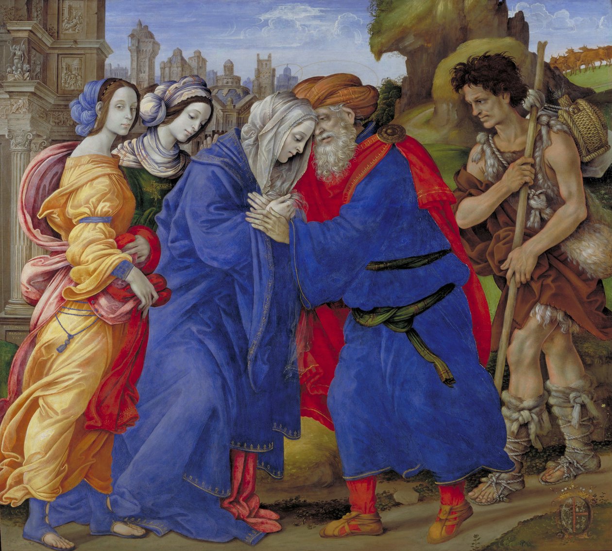 De heliga Joachims och Annes möte vid Golden Gate, 1497 av Filippino Lippi