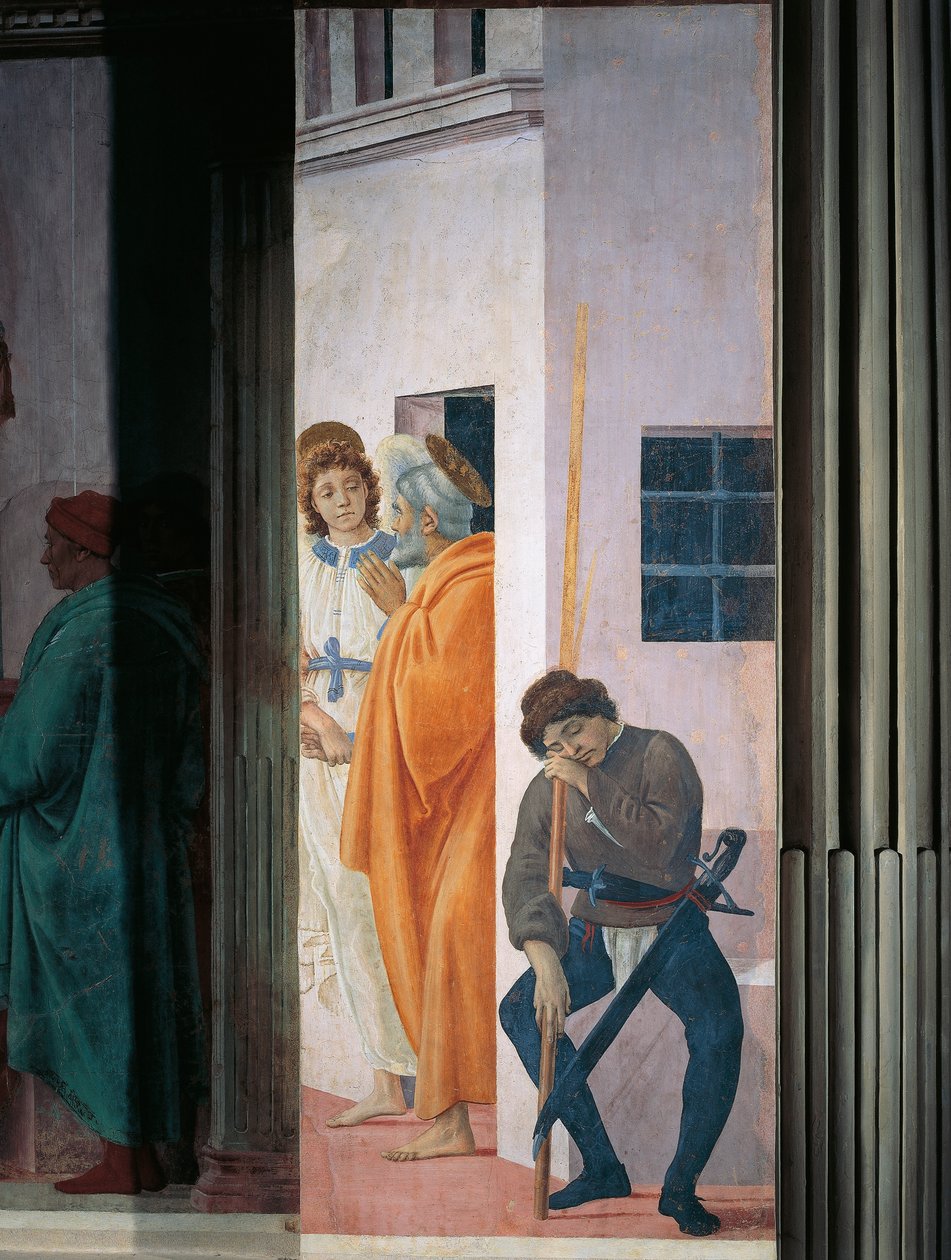 Sankt Peter befriad från fängelset, av Filippino Lippi, fresk av Filippino Lippi