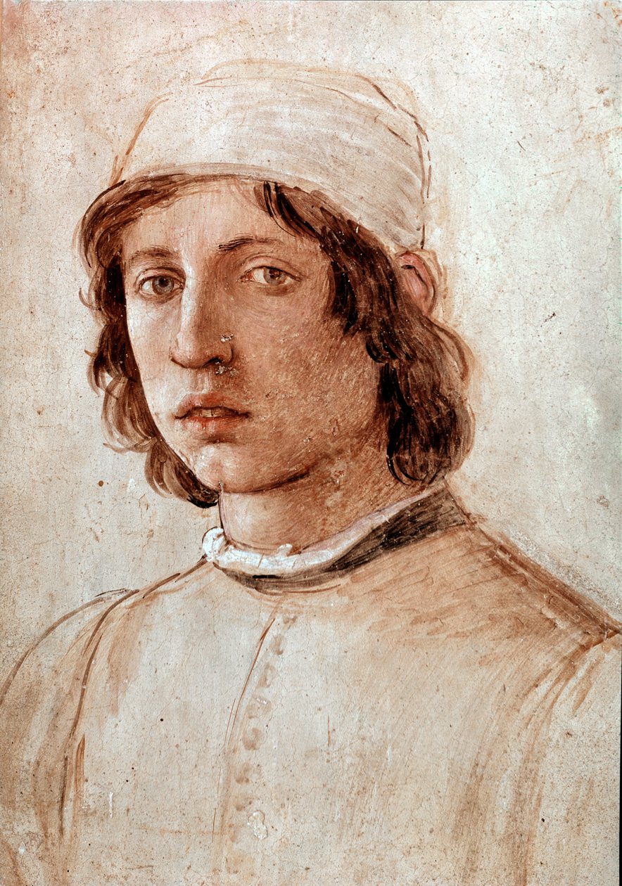 Självporträtt - Fresco av Filippino Lippi