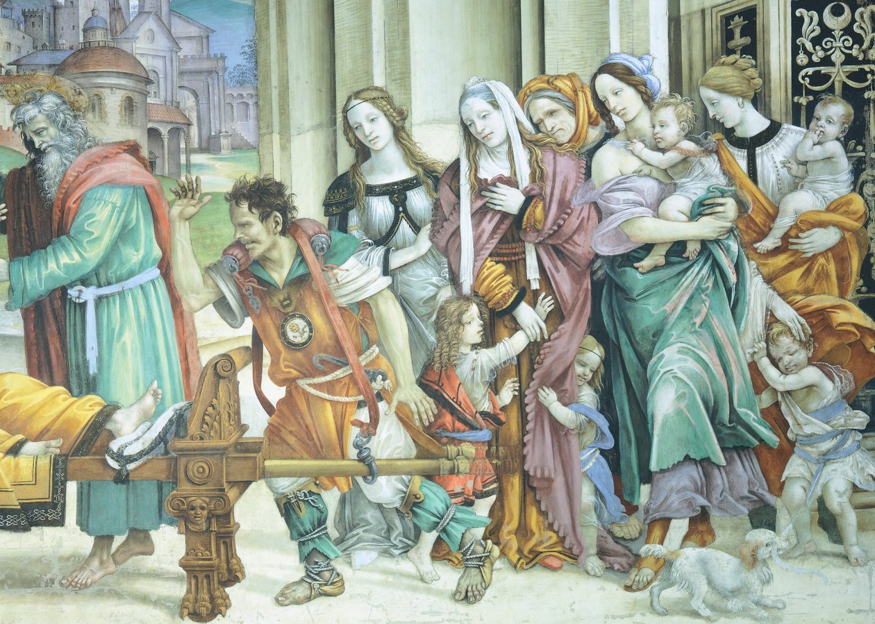 Evangelisten Johannes återupplivar Drusiana av Filippino Lippi