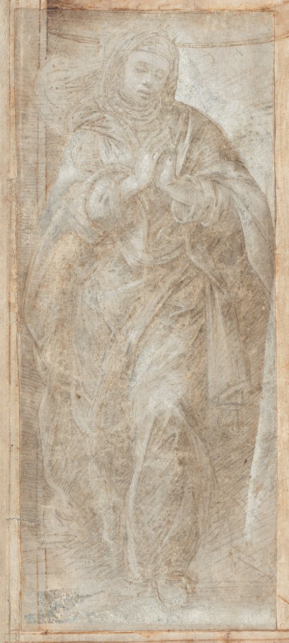 Stående kvinna med händerna knäppta i bön av Filippino Lippi
