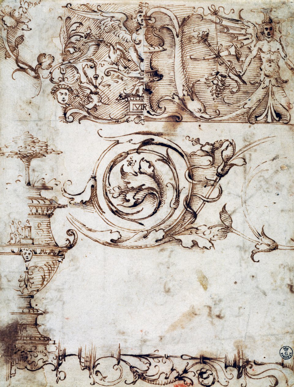 Studie för ornament och andra dekorativa motiv av Filippino Lippi