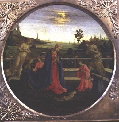 Tillbedjan av Jesusbarnet av Filippino Lippi