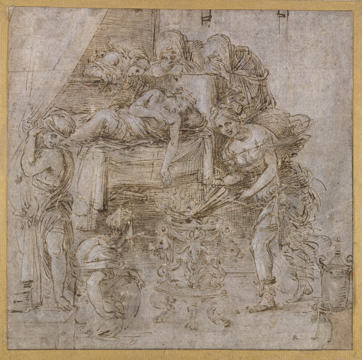 The Death of Meleager (penna och bläck med gouache på papper) av Filippino Lippi