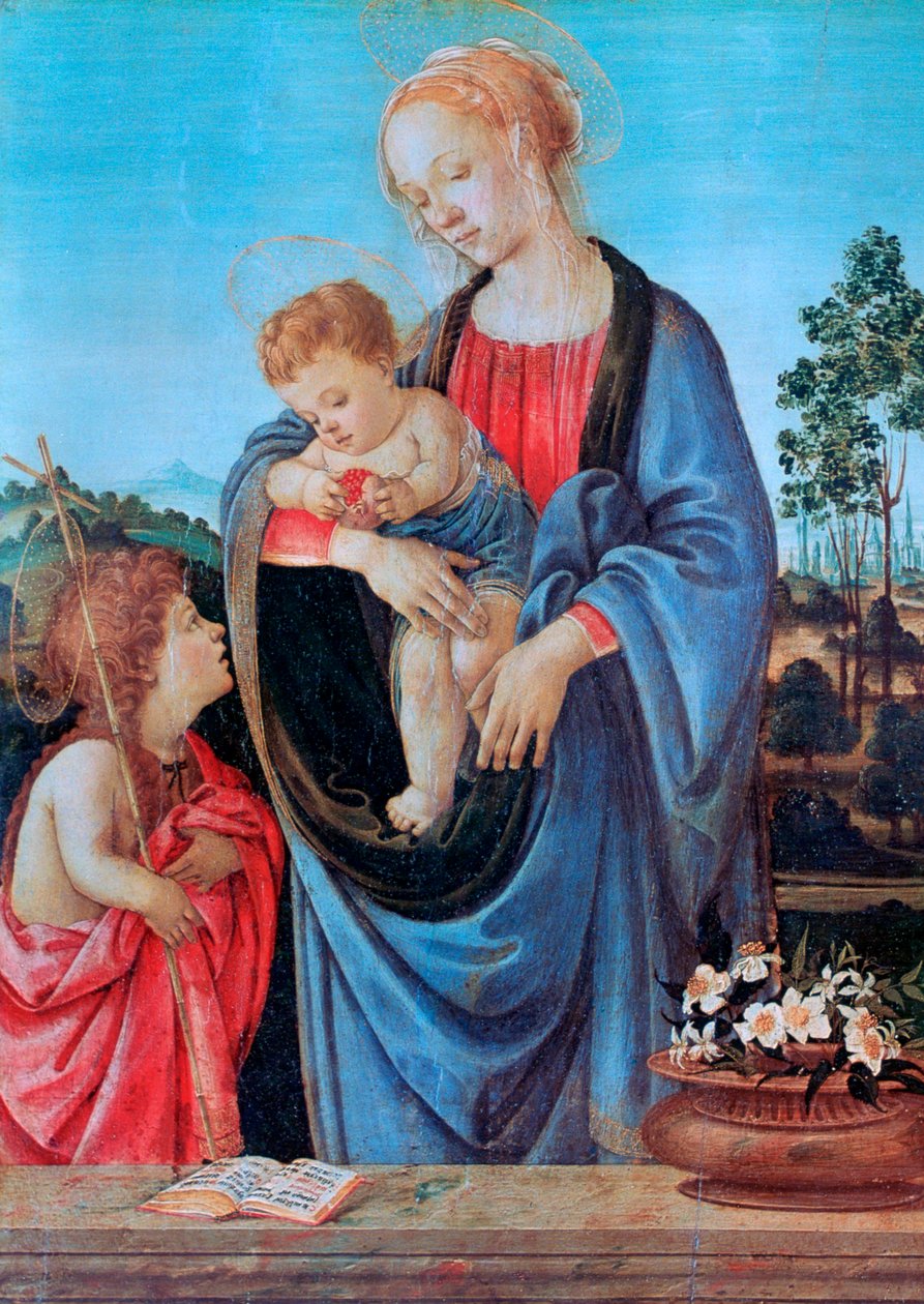 Jungfrun och barnet med Johannes, 1480 av Filippino Lippi