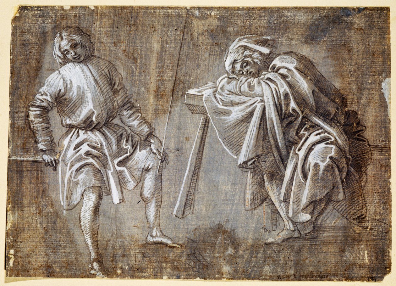 Två sittande figurer av Filippino Lippi