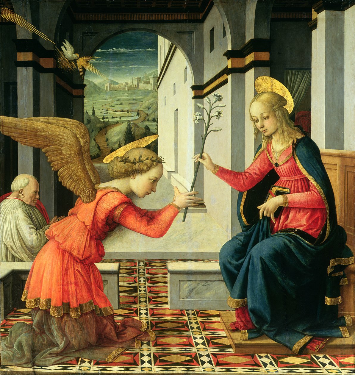 Bebådelsen tempera på panel detalj av 225657 av Fra Filippo Lippi