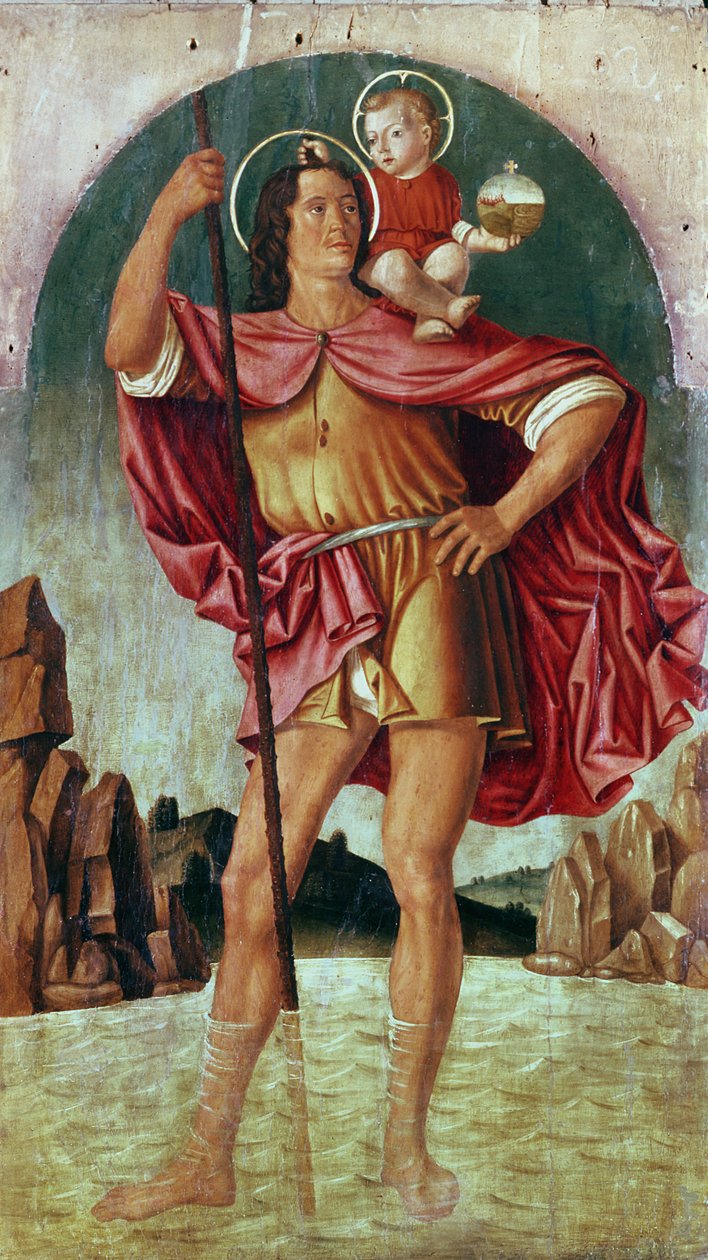 St. Christopher (temper i luga o le laulau)swed av Filippo Mazzola or Mazzola dell