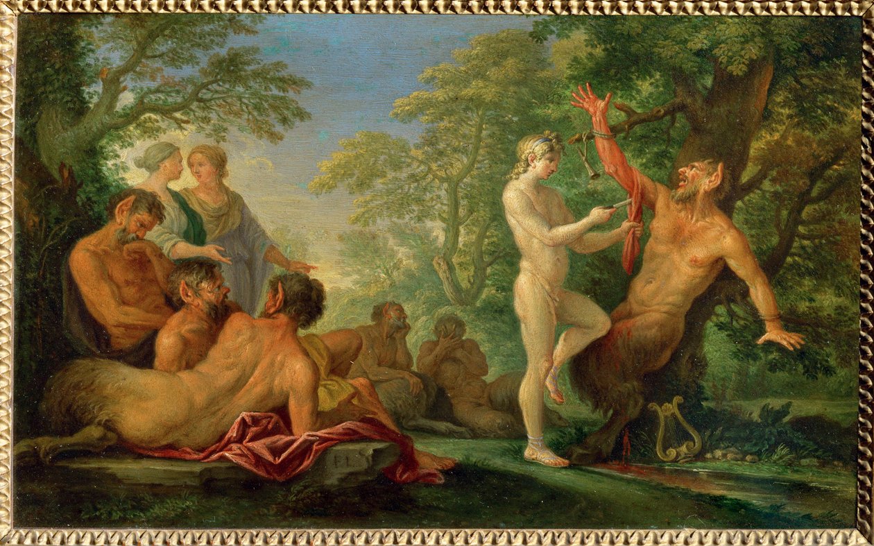 Le supplice de Marsyas - Marsyas bestraffning, Koppar ... av Filippo (circle of) Lauri