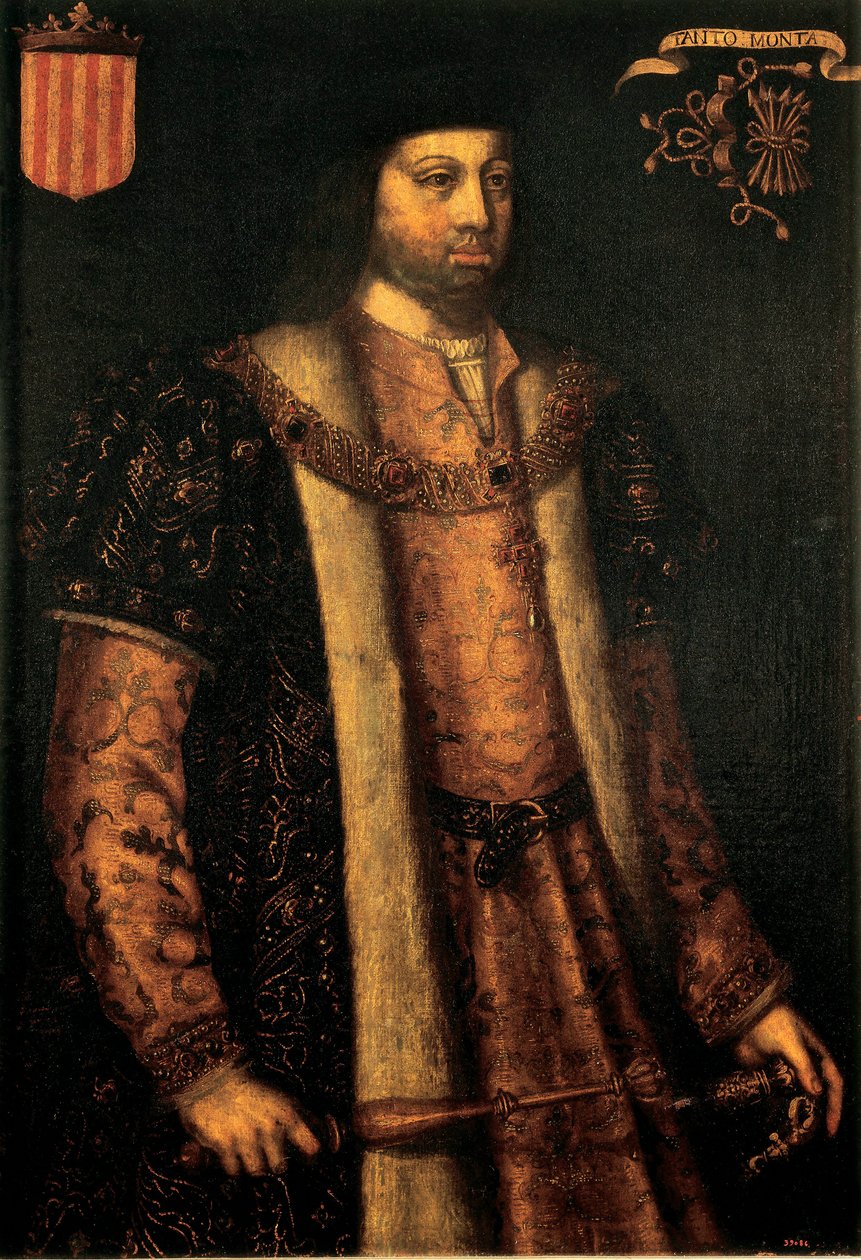 Porträtt av den katolske kungen Ferdinand II av Aragon (1479-1516) av Filippo Ariosto