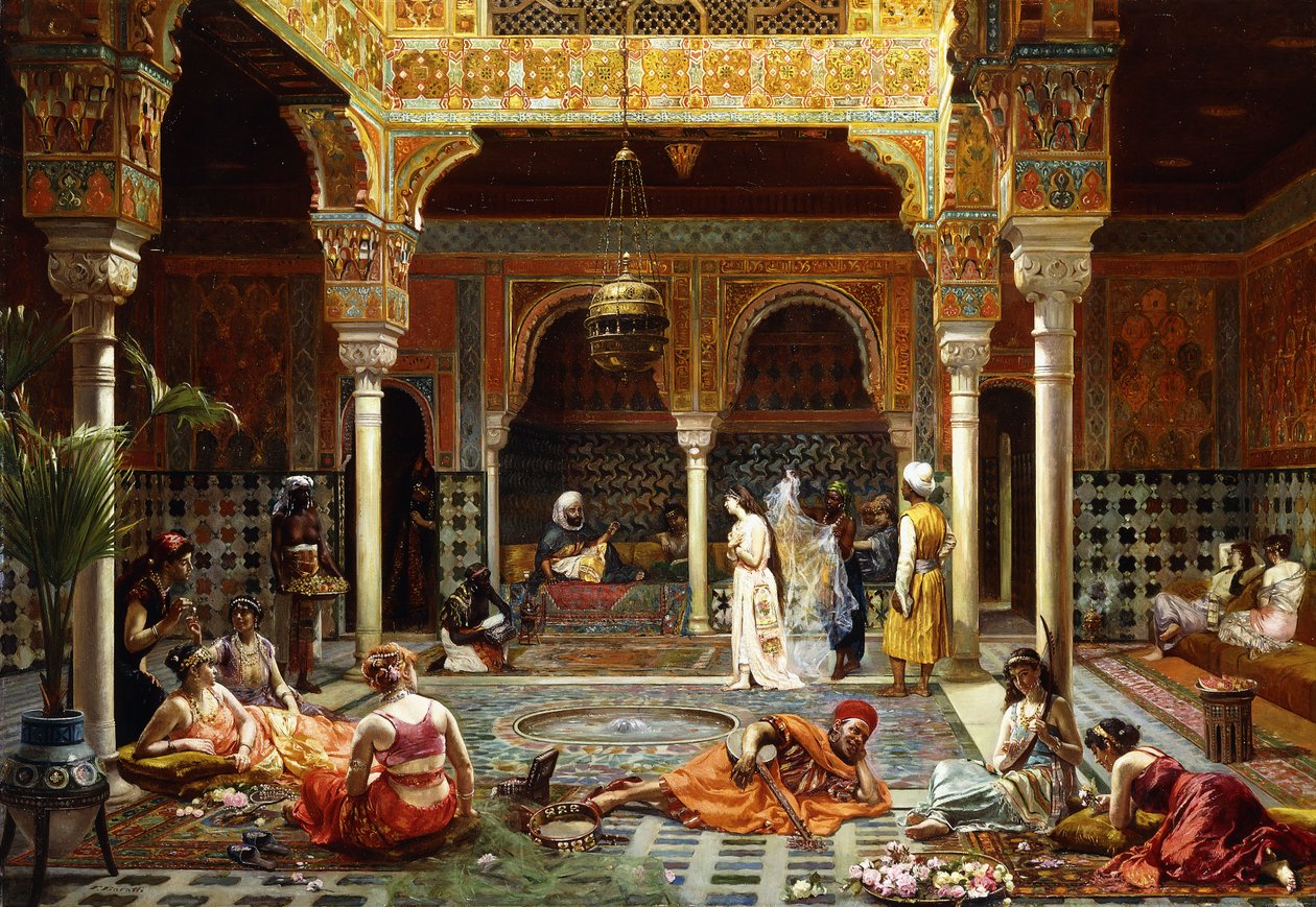 Introduktionen efter badet, 1889 av Filippo Baratti