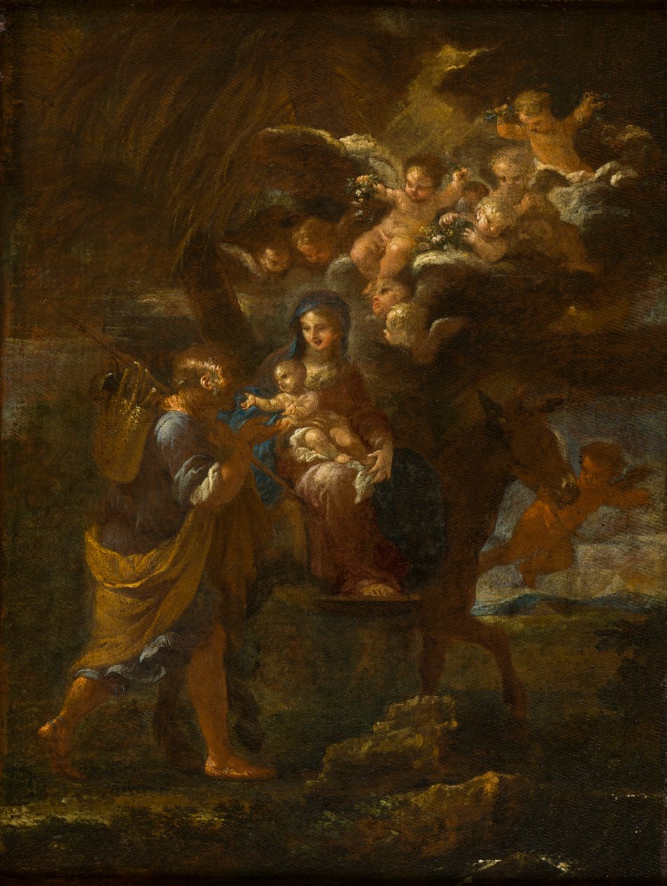 The Flight into Egypt, c.1643-94 (olja på duk) av Filippo Lauri
