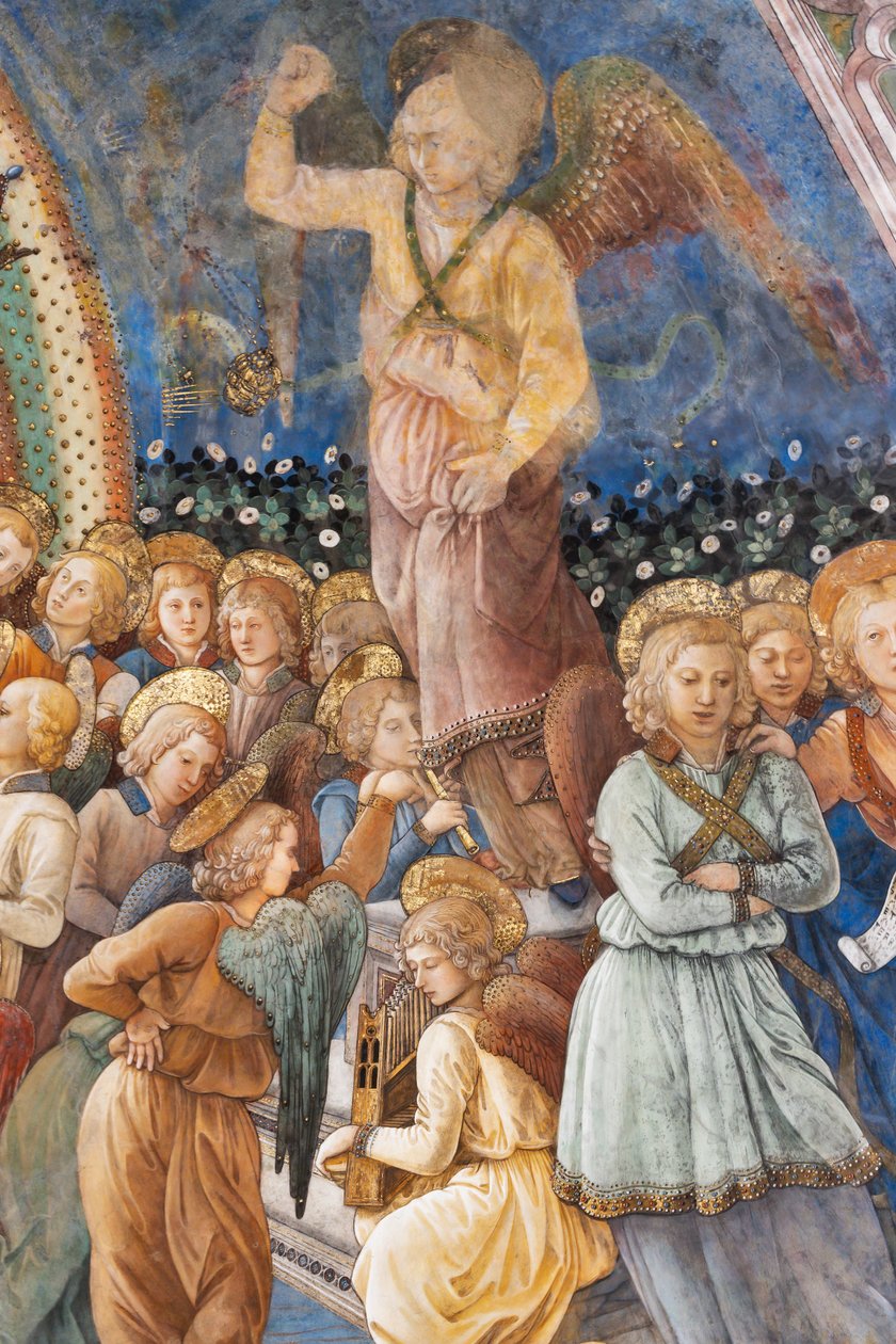 Änglar, detalj av Marias kröning av Filippo Lippi