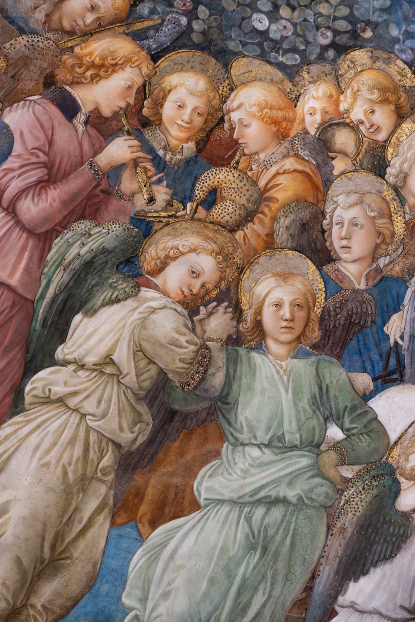 Änglar, detalj av Marias kröning av Filippo Lippi