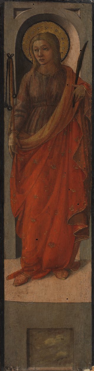 Kvinnligt helgon med slaga av Fra Filippo Lippi