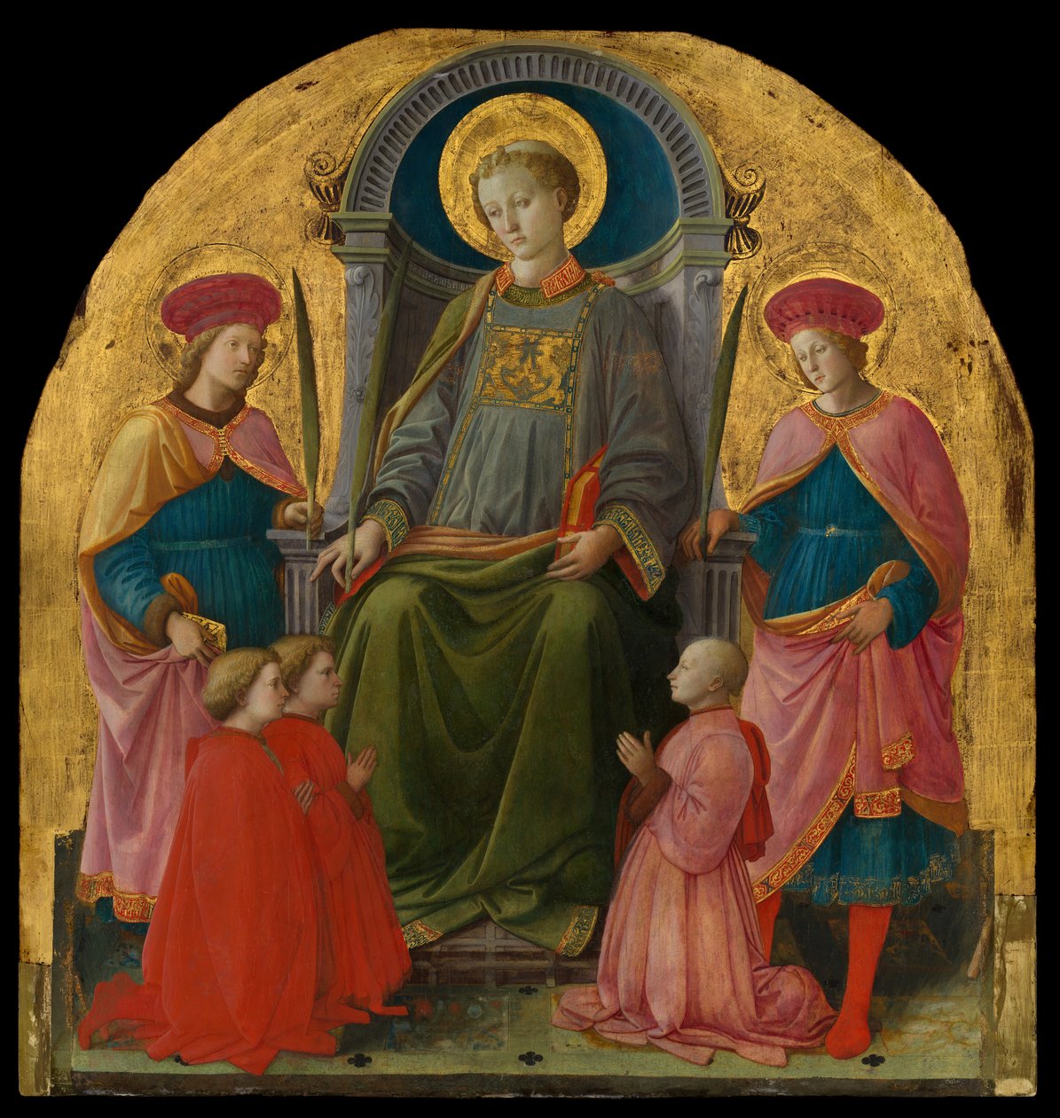 Saint Lawrence tronade med heliga och donatorer, 1440-talet. av Filippo Lippi