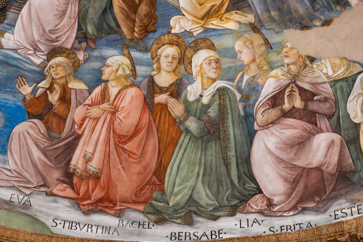 Heliga, detalj av Marias kröning av Filippo Lippi