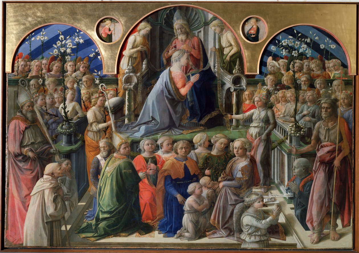 Jungfruns kröning - tempera på panel av Filippo Lippi