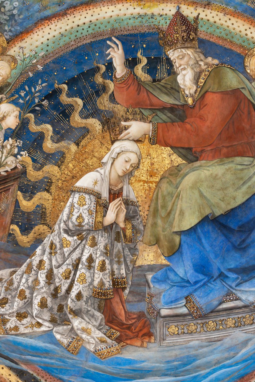 Jungfru Maria och Gud, detalj av Marias kröning av Filippo Lippi
