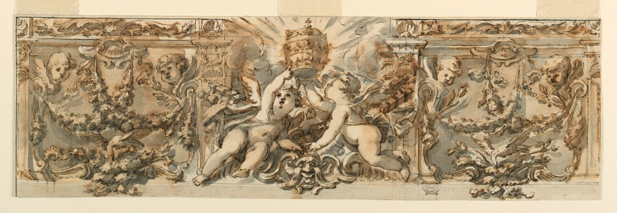 Teckning, Dekorering av en frise, ca 1770 av Filippo Marchionni