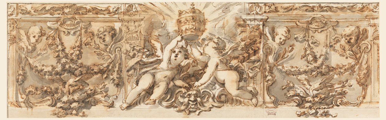 Teckning, Dekorering av en frise, ca 1770 av Filippo Marchionni
