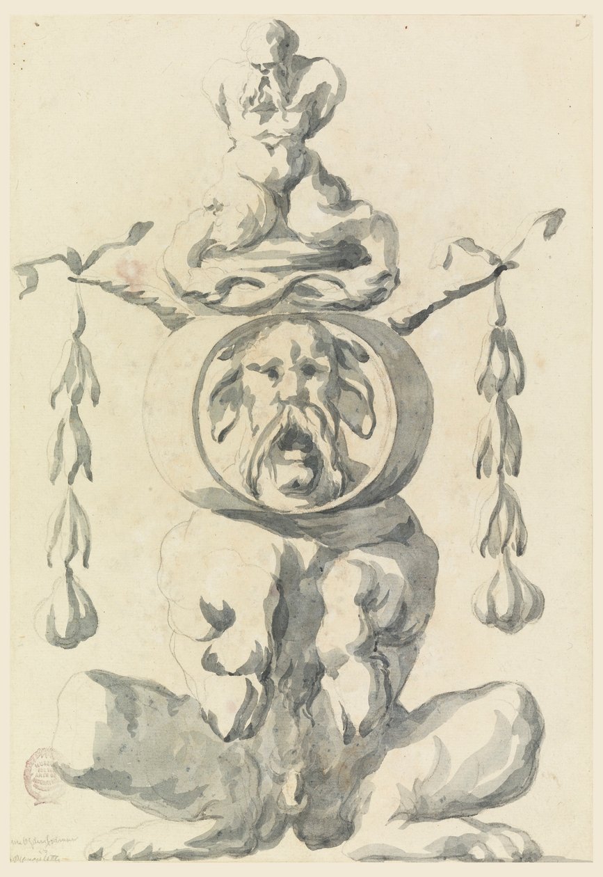 Teckning, Grotesk figur, 1550-1625 av Filippo Marchionni