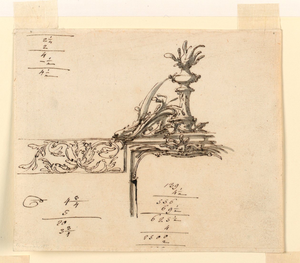 Ritning, projekt till en ram, 1750-75 av Filippo Marchionni