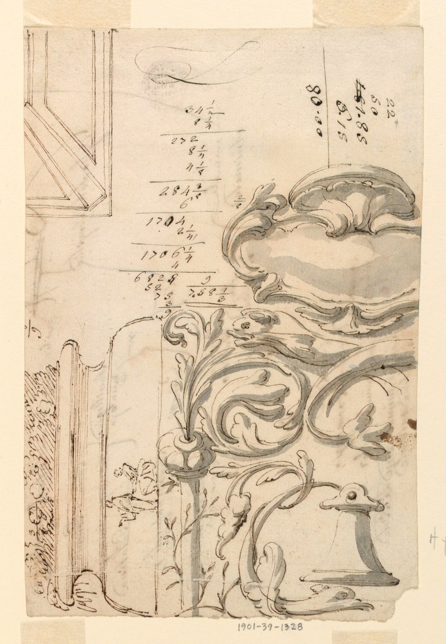Teckning, Skisser, ca 1750 av Filippo Marchionni