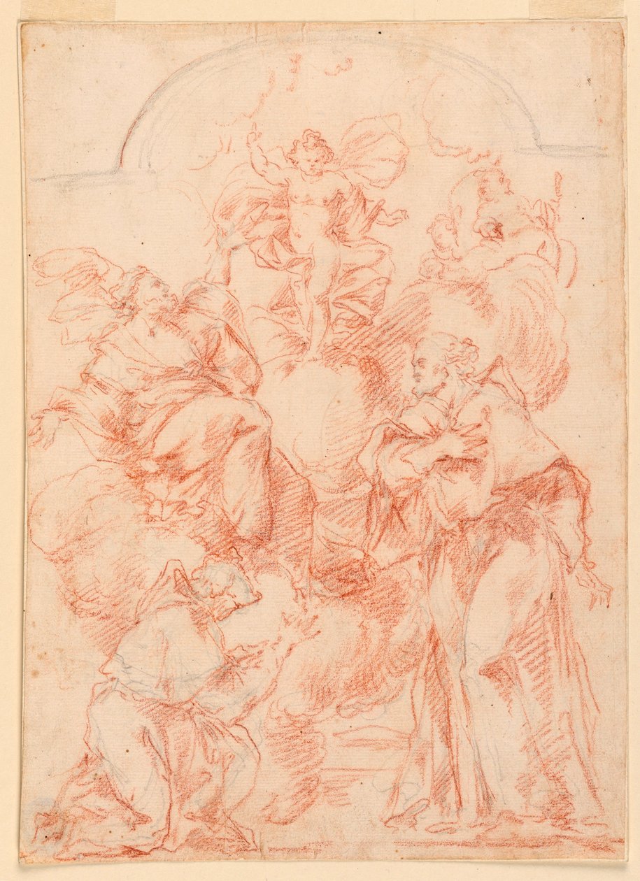 Teckning, studie till altarmålning med Jesusbarnet, 1750-1800 av Filippo Marchionni