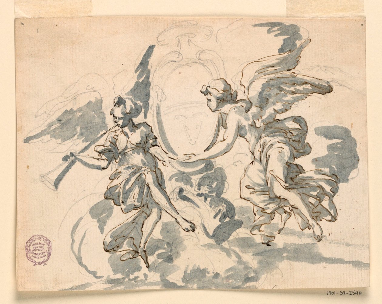 Teckning, En prelats vapensköld, ca 1750 av Filippo Marchionni
