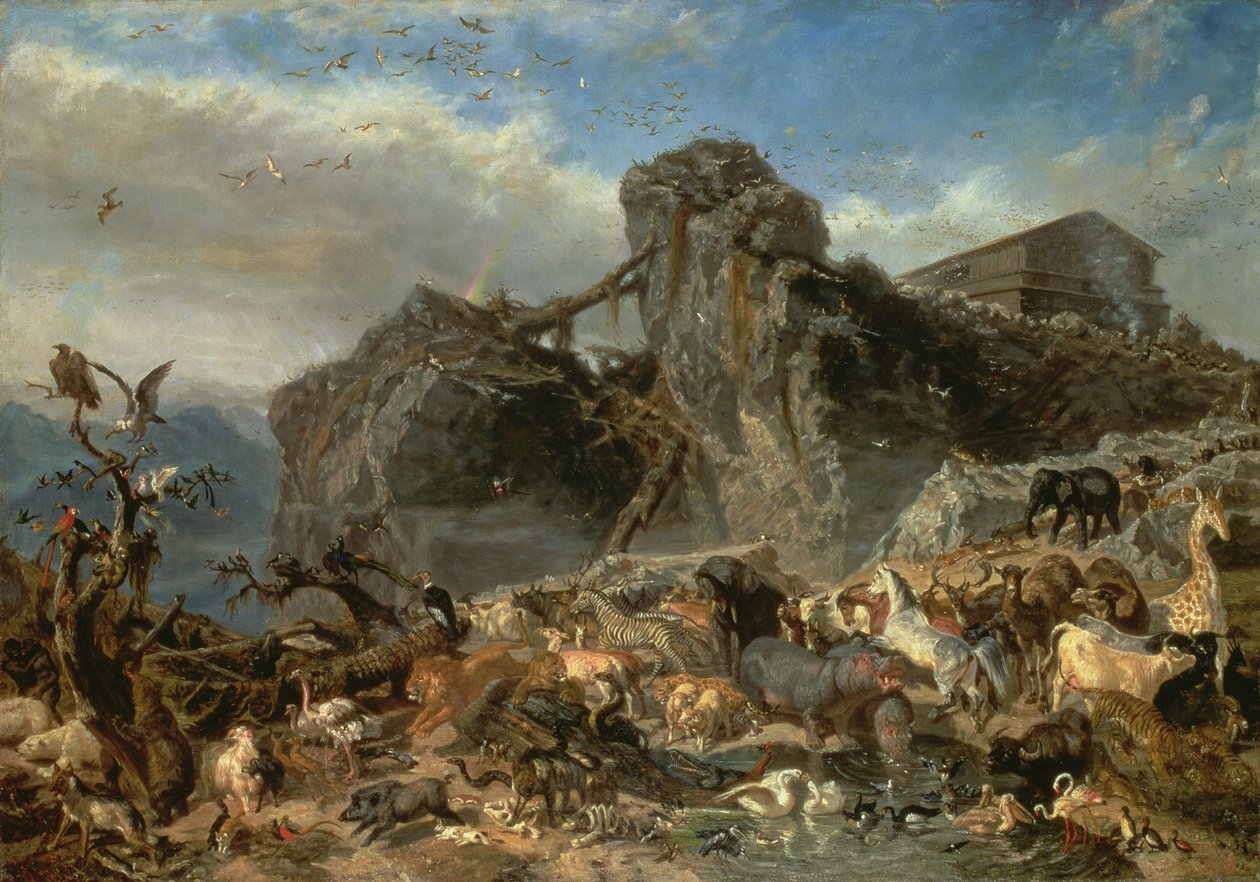 Djur som lämnar arken, berget Ararat av Filippo Palizzi